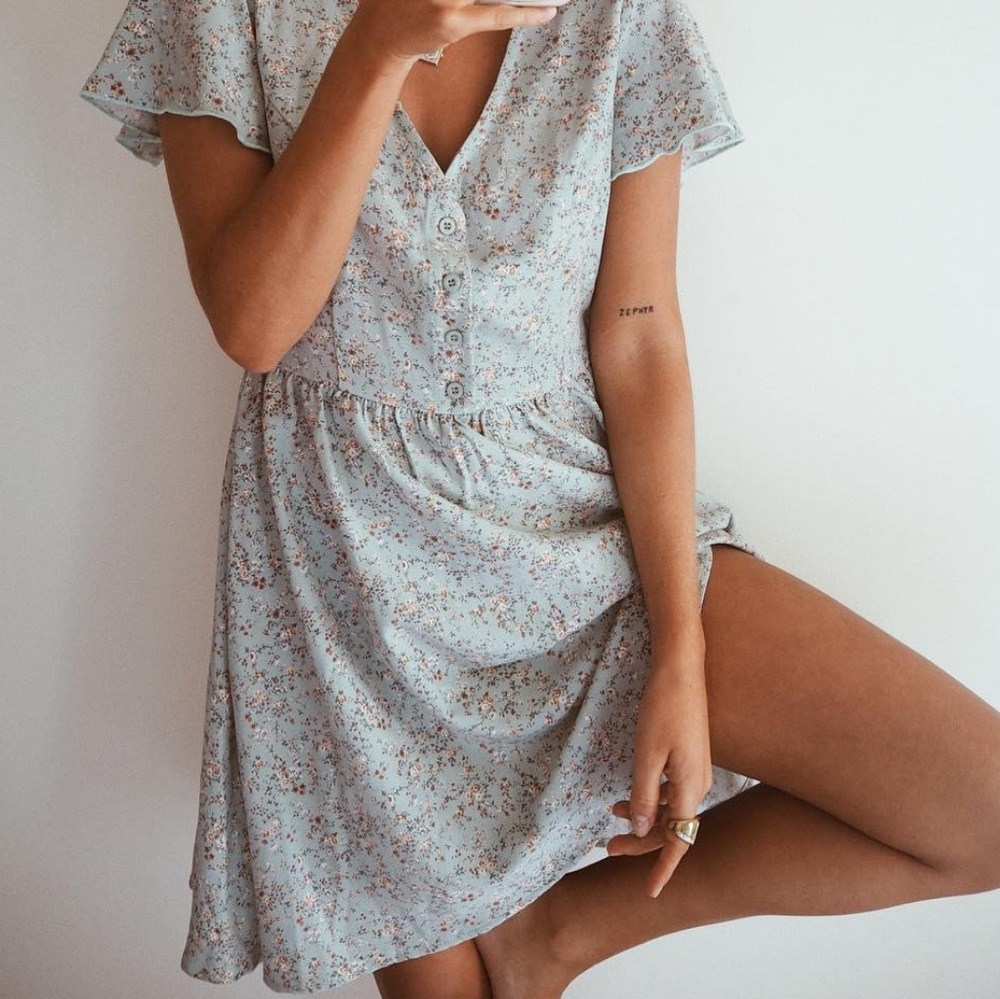 Baby blue floral dress